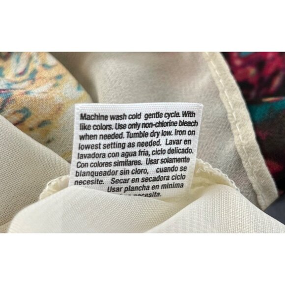 ANA Womens Blouse Off on Shoulder Pink Feather Yellow Size PL Petite Large - Picture 8 of 10